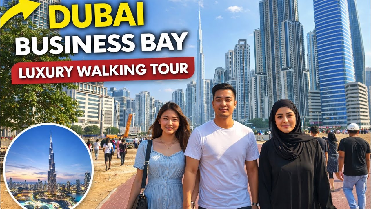 Dubai Business Bay Walk Tour 🚶&zwj;♂️ | Luxury Street Life & Skyscrapers 🇦🇪