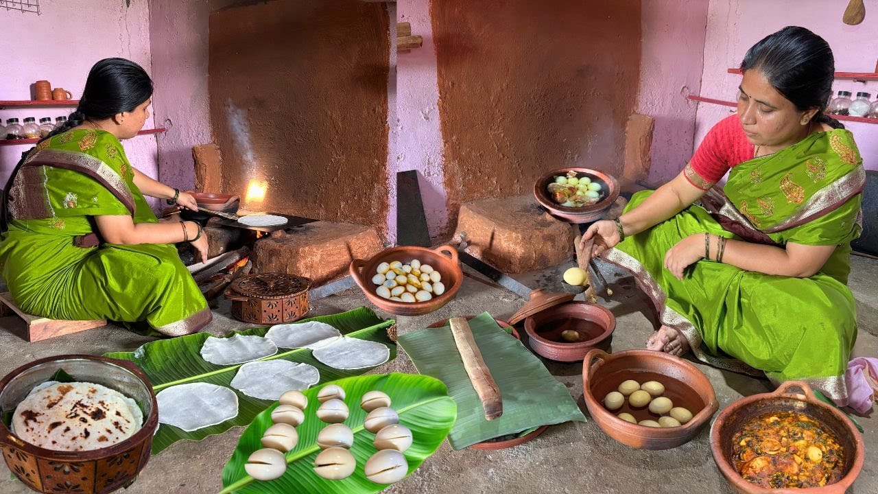 Egg Burgi With White Olligge Recipe By Village Women|Village Style Egg Burgi|Family Traditional Life