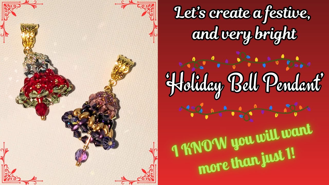 Holiday Bell Pendant for you to create. Now let's CREATE! *beading *netting stitch, beautiful,