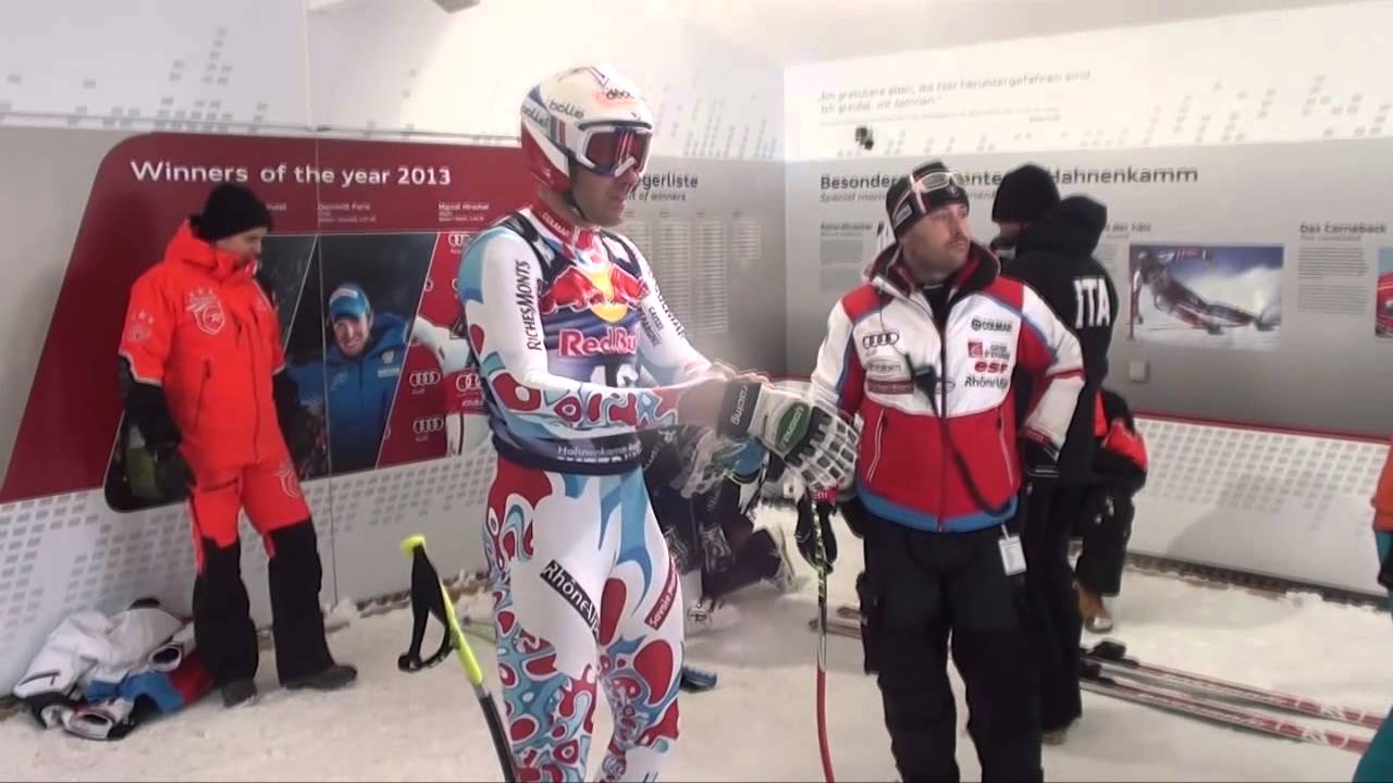 Au départ de la descente de Kitzbühel avec Adrien THEAUX