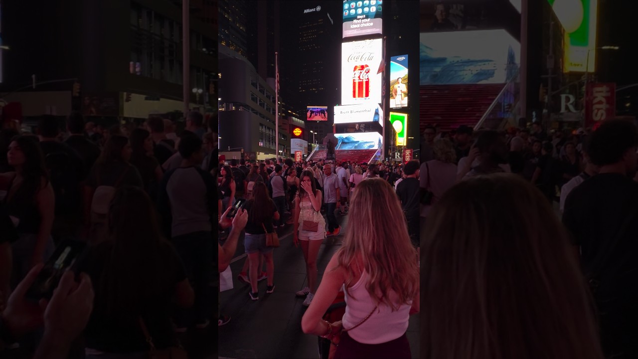 Ночная прогулка по Таймс-сквер в Нью-Йорке🗽🇺🇸 | Прогулка по Нью-Йорку в 4K #АтмосфераНьюЙорка #та...