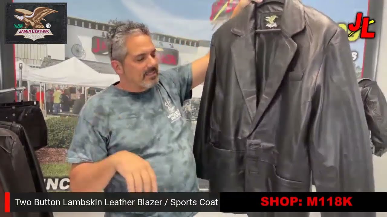 M118K - Two Button Lambskin Leather Blazer / Sports Coat