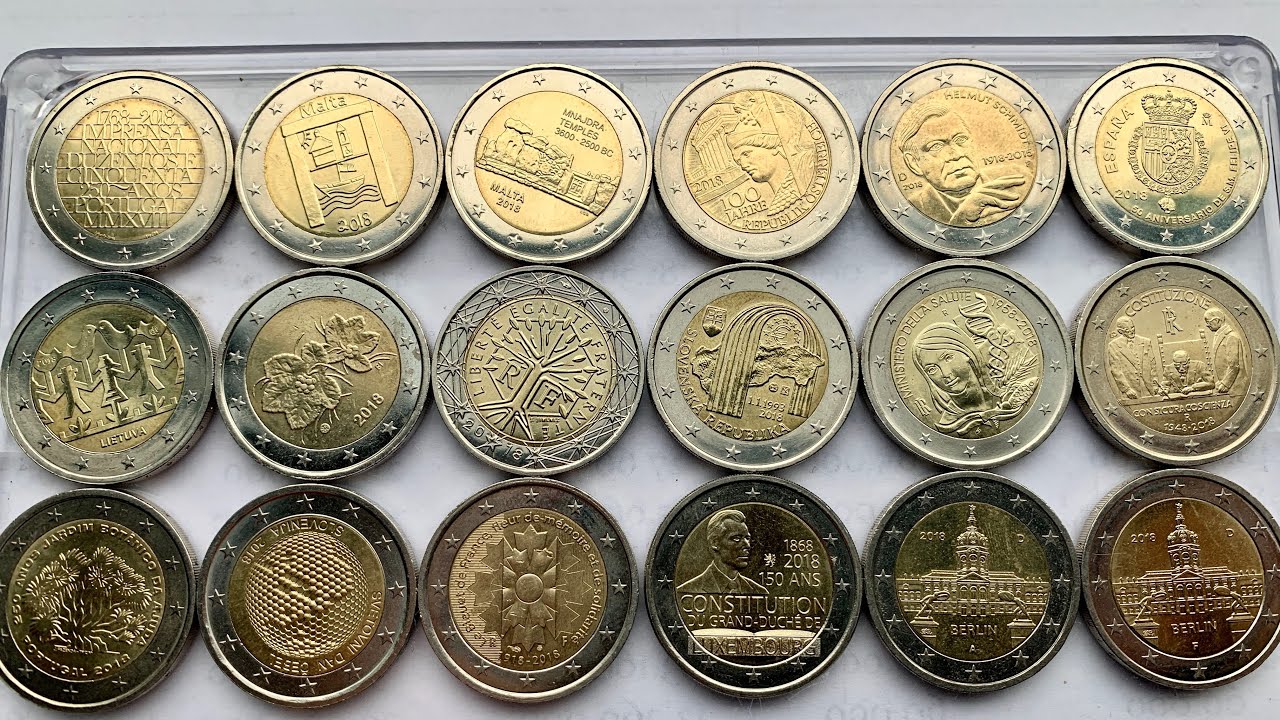 2 euro 2018, 18 coins