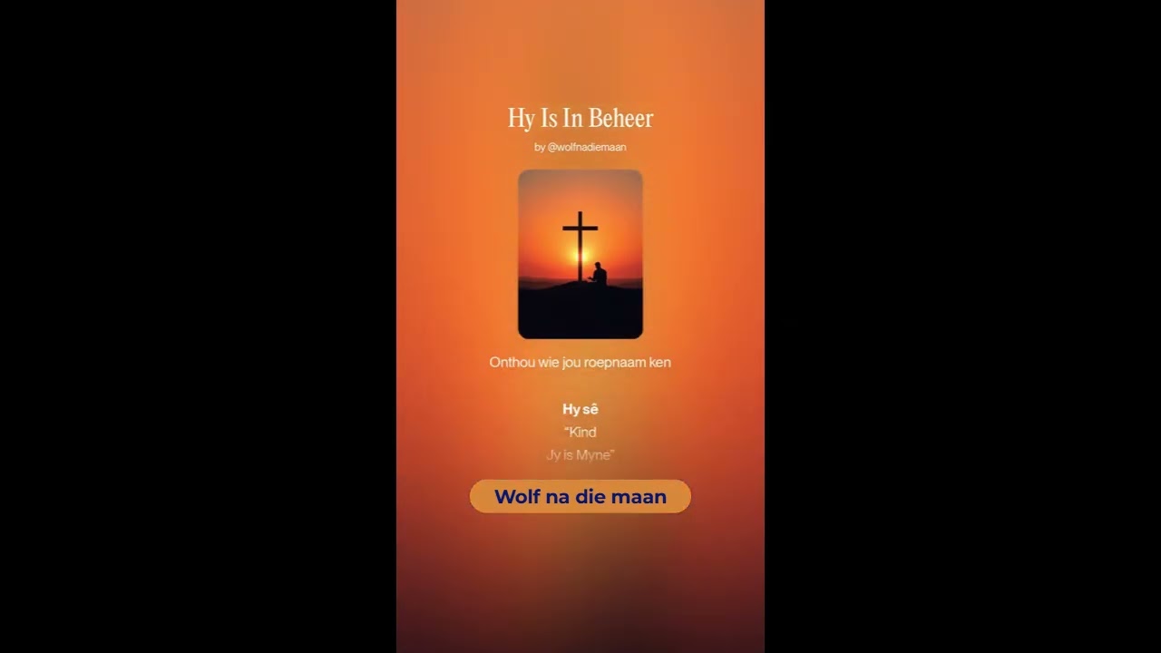 Hy is in beheer - Wolf na die maan