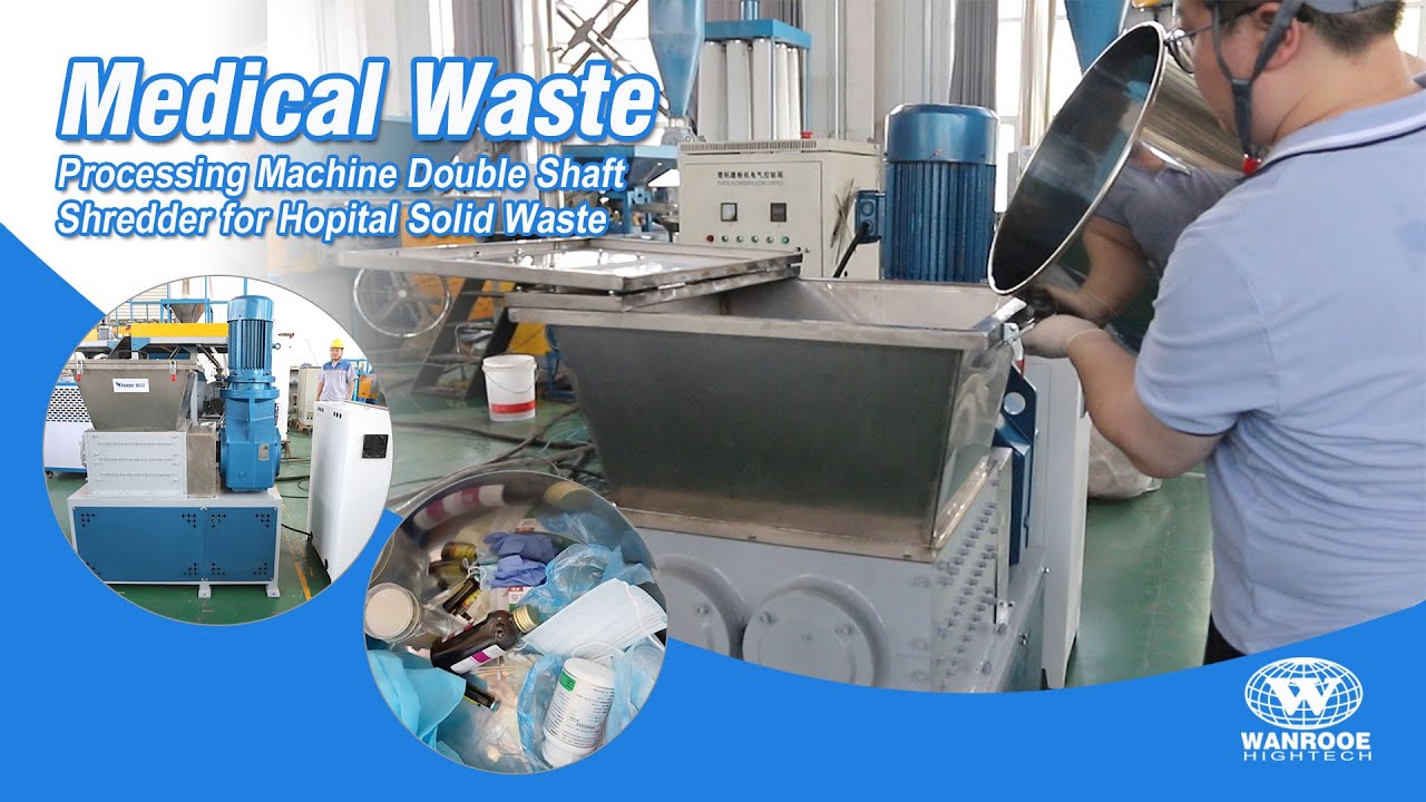 Medical Waste Recycling Machine PNSS-400 Small Double Shaft Medical Waste Shredder Machine