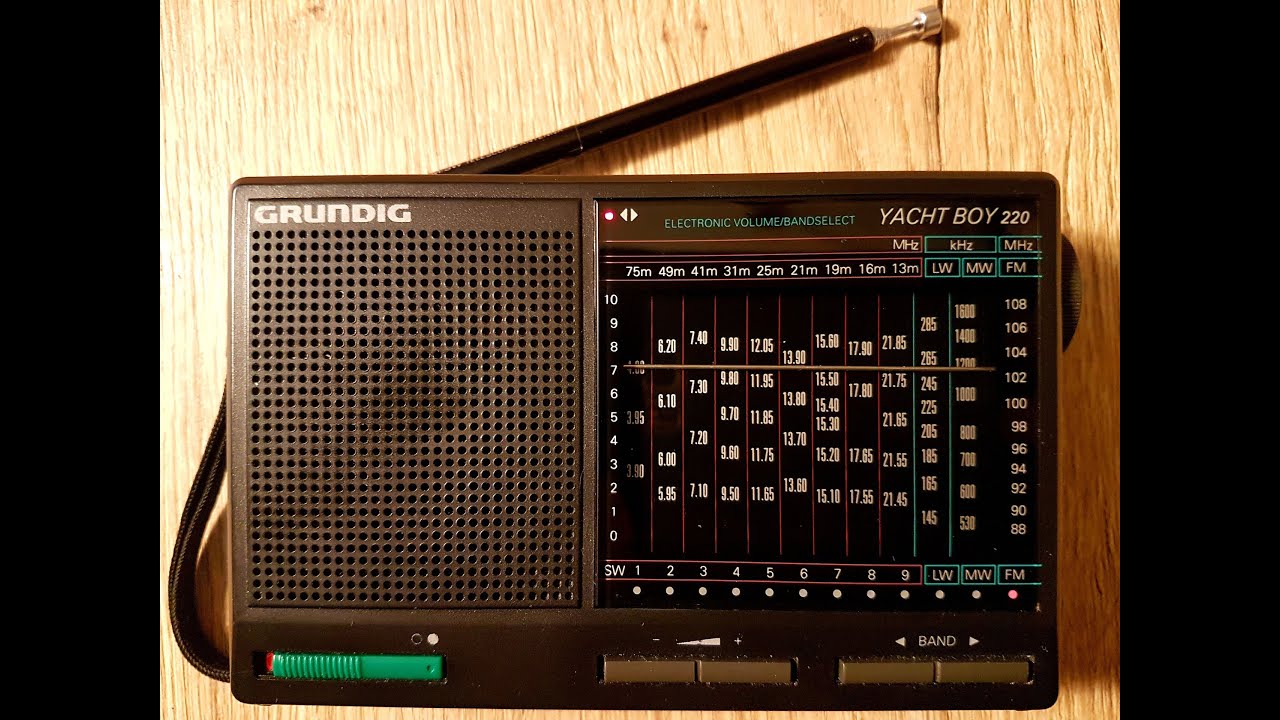 Grundig Yacht Boy 220 1986 год. Приём  станции  Music4Joy на частоте 17670 kHz.