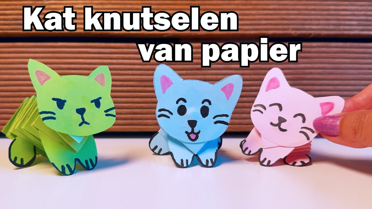 Leuke en makkelijke knutsel: kat van papier maken met muizentrapjes | DIY met Juf Jannie