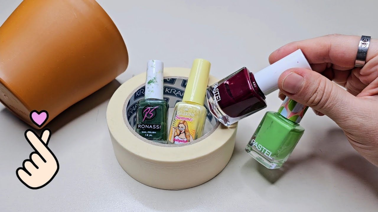 Amazing Idea Made With Flower Pot, Nail Polish And Paper Tape! ♻️🥰