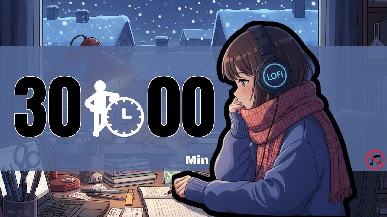 30-Minute Winter Countdown Timer ❄️ Cozy Snow & Coffee Ambience