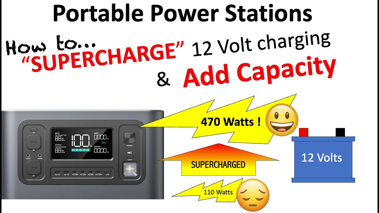 How to Boost your Portable PowerStation Capacity and Charge from 12 volts fast