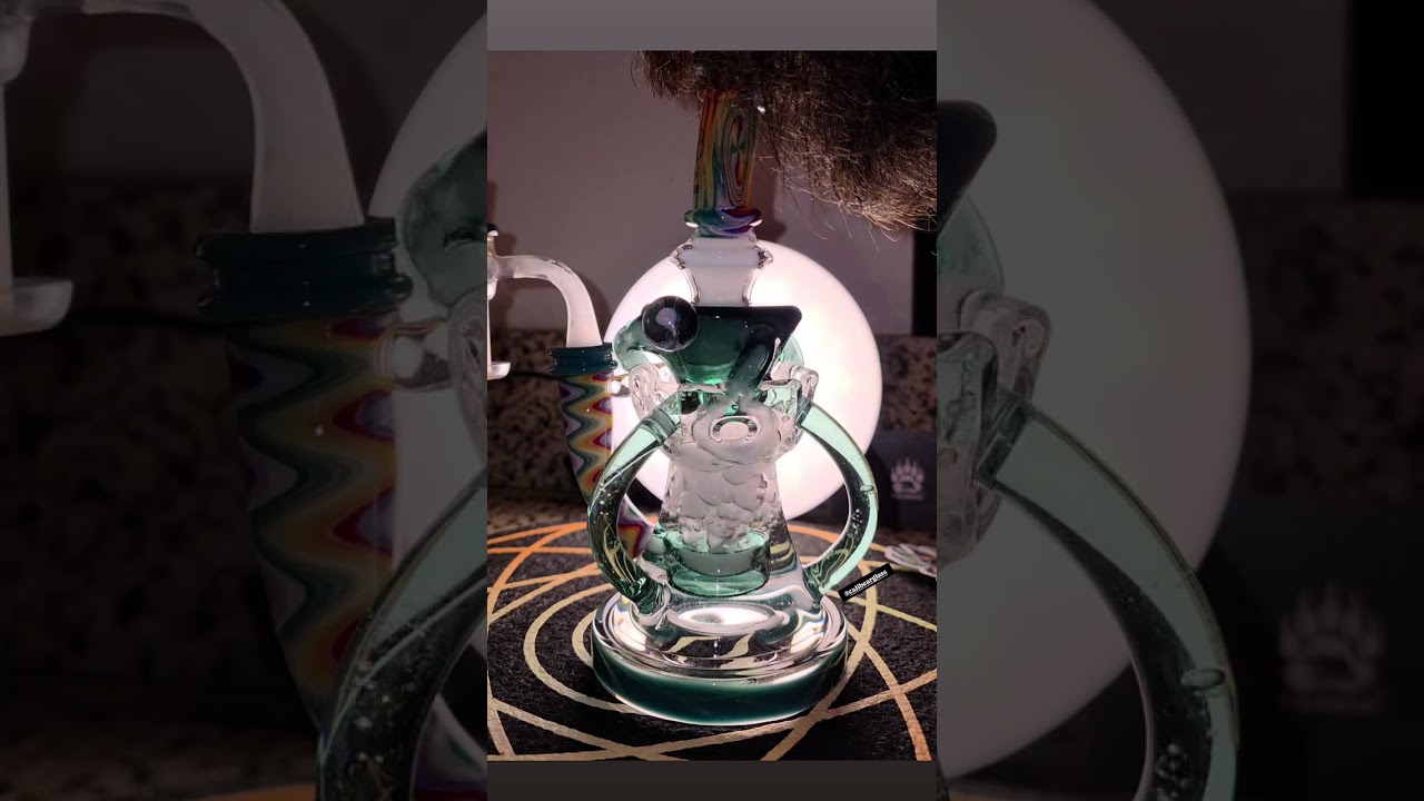 Heady Wigwag Klein Recycler Dab Rig | Opal Inlay Glass Function Showcase