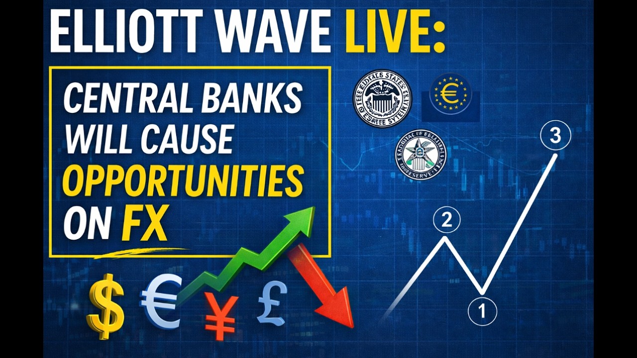 Elliott Wave Live: Central Banks Will Cause Opportunities On FX #elliottwave #CB #gold #silver
