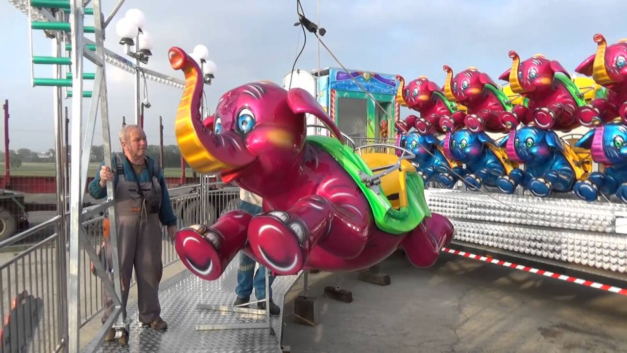 Flying Elephants by Luna-Park Rides- set up video