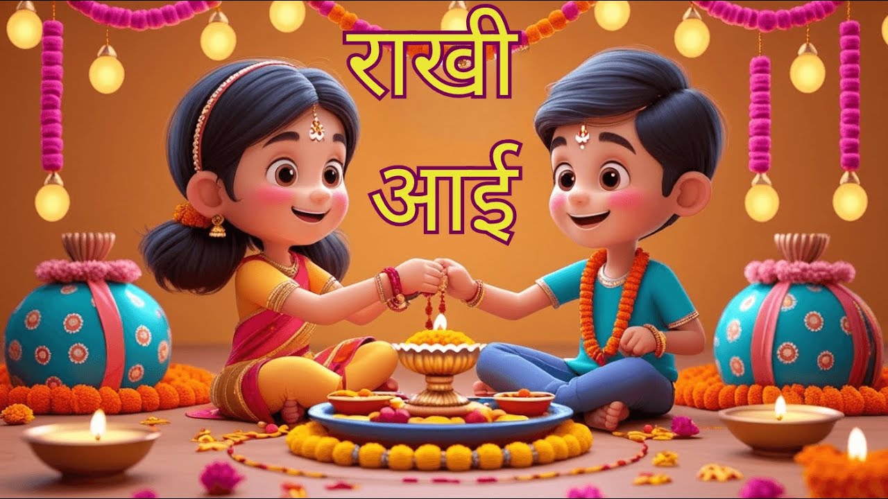 राखी आई - हिंदी कविता | Raki Aayi | Hindi Rhymes For Childrens With Lyrics | Rakshabandhan Special