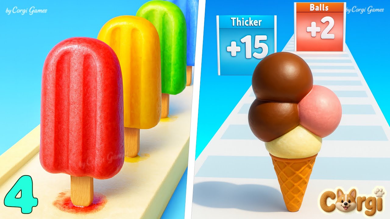 Popsicle Stack 🆚 Ice Cream Rush - All Levels Satisfying Walkthrough Gameplay PART 4