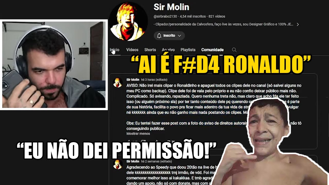 RENAN FALANDO COM O RONALDINHO SOBRE O STRIKE NO SIR MOLIN