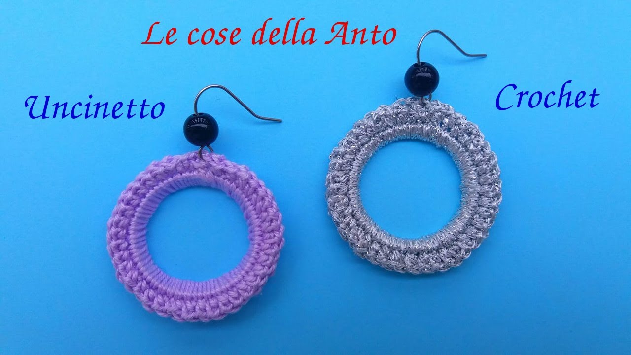 Tutorial facile orecchini uncinetto riciclo anelli bottiglie di plastica Crochet earrings recycling