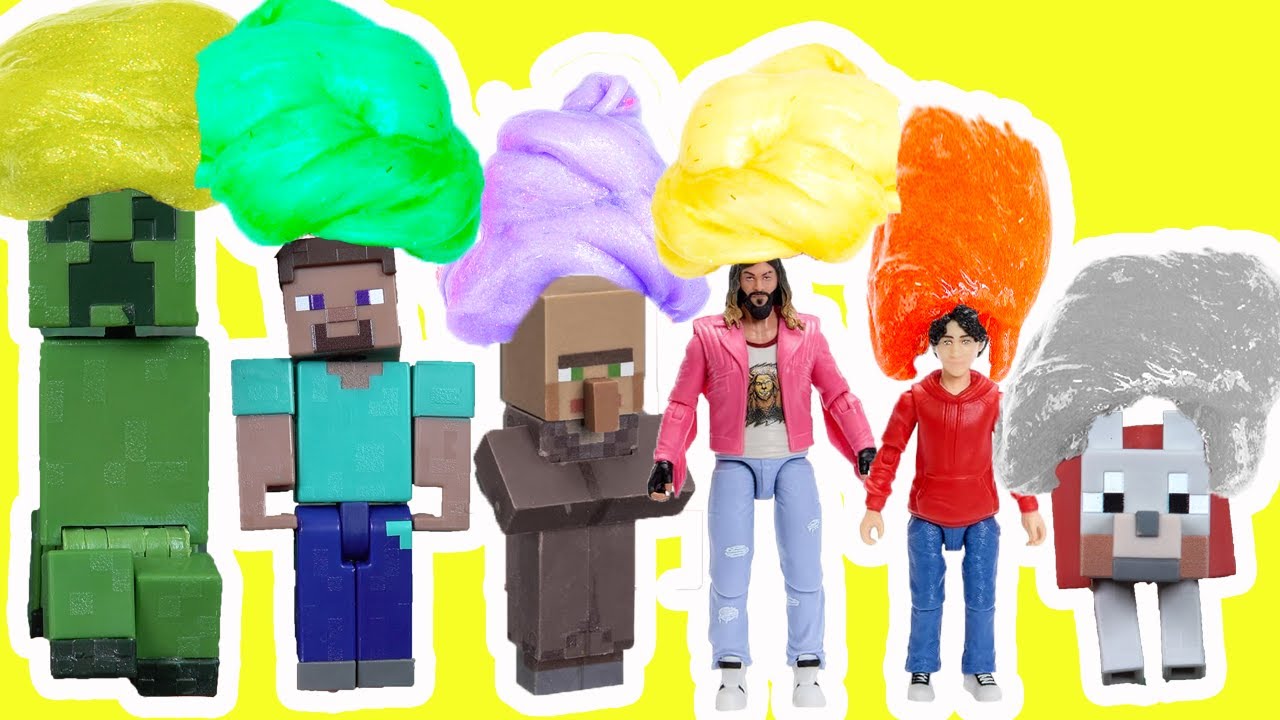Minecraft Movie DIY Slime Making and Mixing Compilation Tutorial! Crafts for Kids