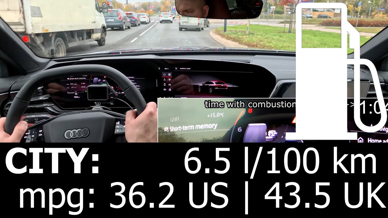Hybrid V6: Audi S5 TFSI MHEV Plus CITY fuel consumption economy real test mpg l/100km traffic jam