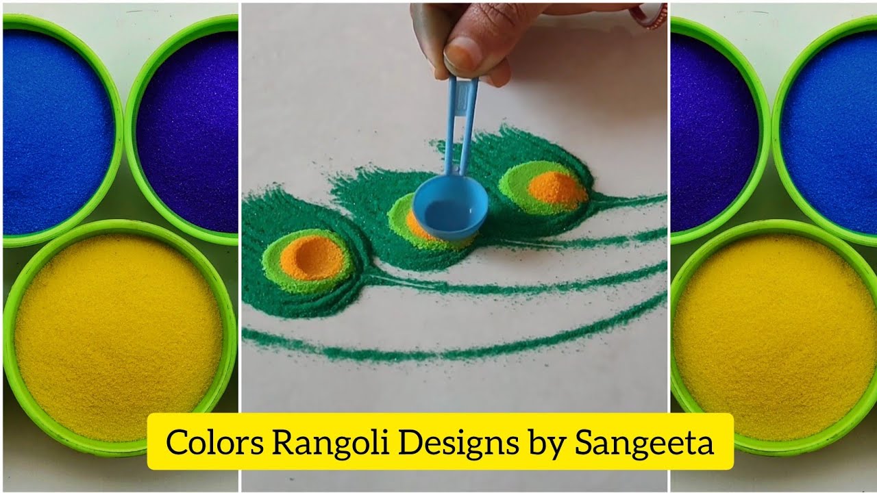 Learn Colors Rangolis for Festivals with Colour Sand & Household Items | 3 Navaratri Rangoli Ideas