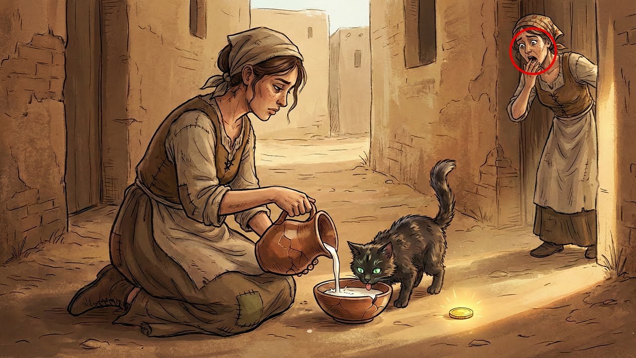 سقت قطة جائعة من حليبها الوحيد، لكن ما تركته لها في قاع الإناء غيّر حياتها للأبد.