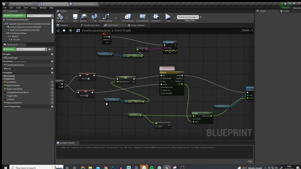 UE4/UE5 Smooth Zoom In and Out - IMPROVED (Works with player set FOV slider)