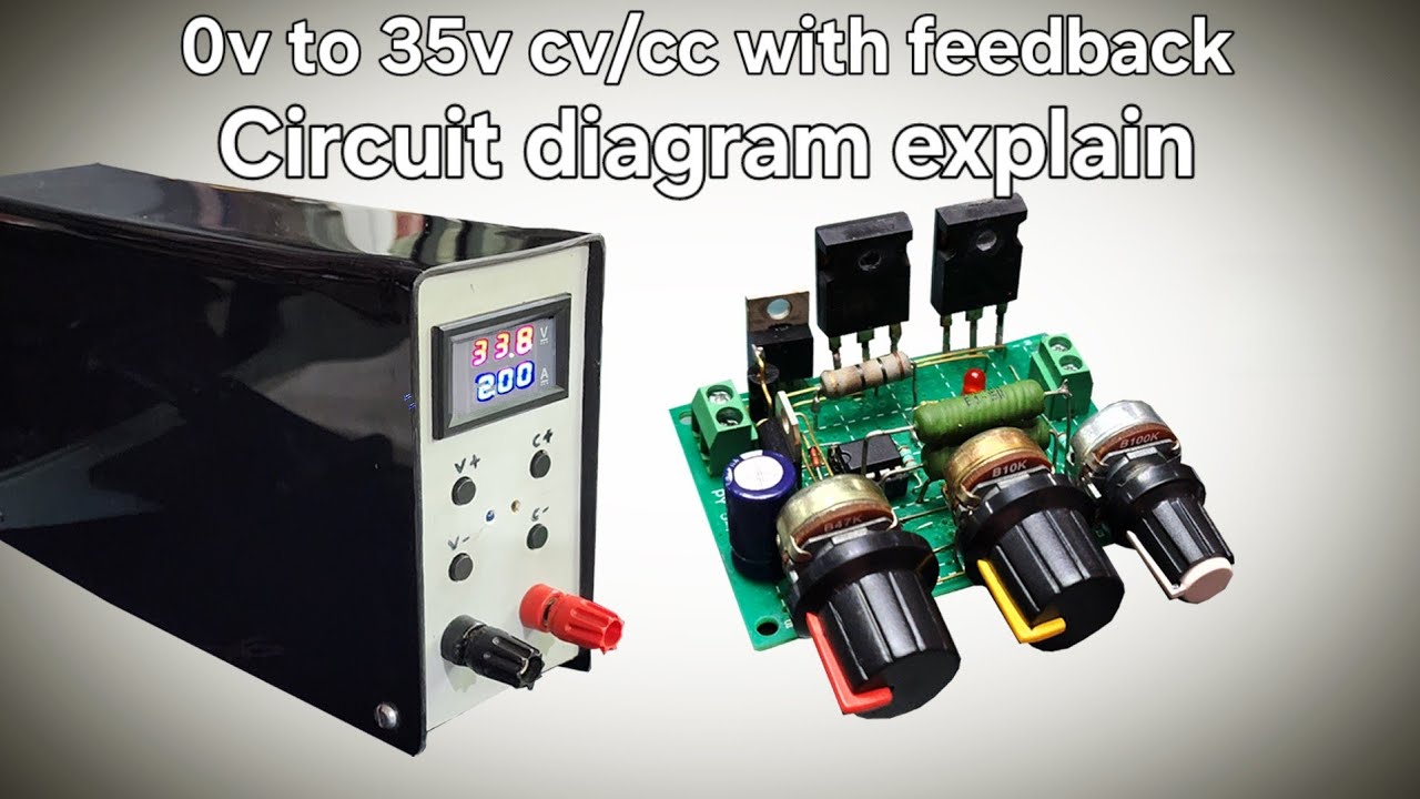 0 to 30 volt 40amp variable circuit diagram #वेरिएबल पावर सप्लाई #CC and CV feedback ic358
