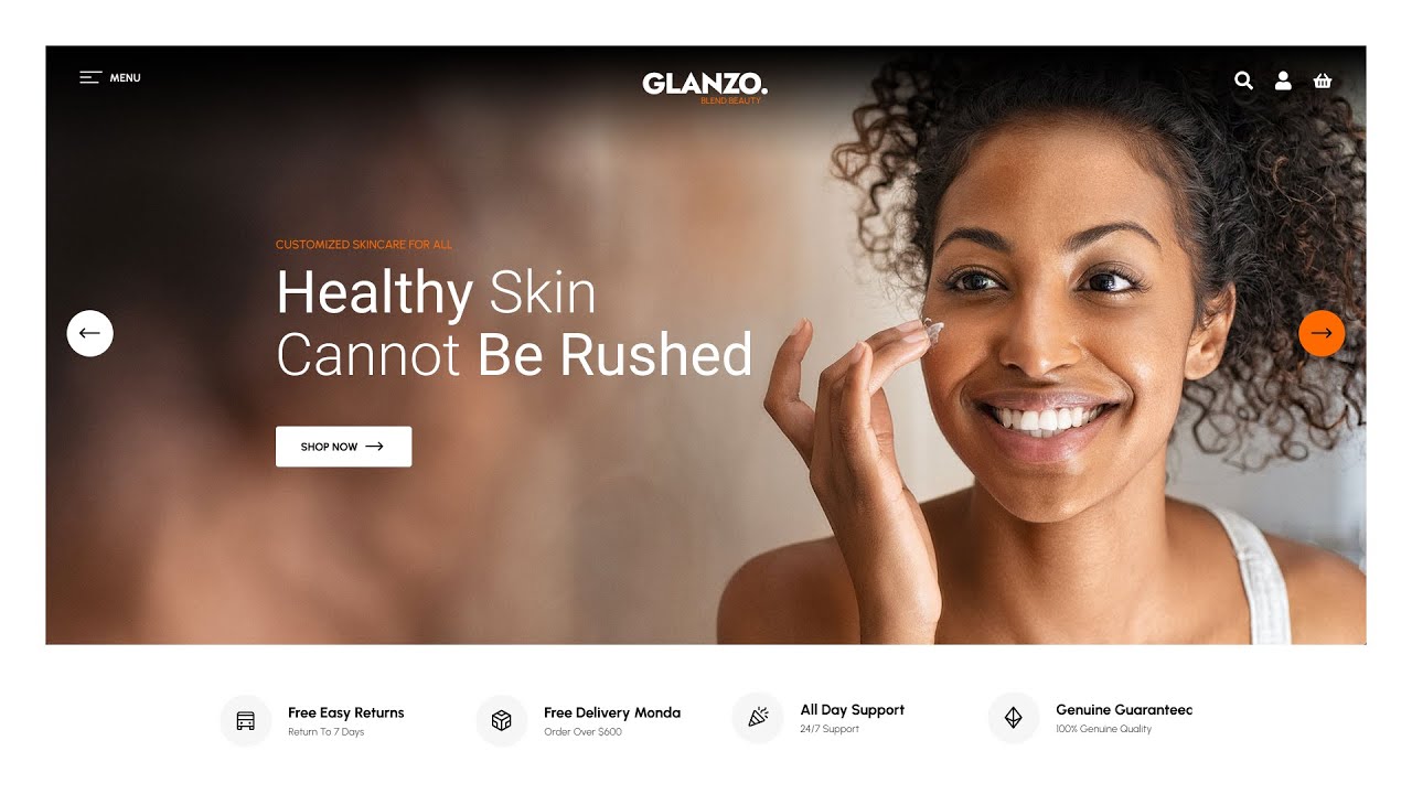 Glanzo Header Settings