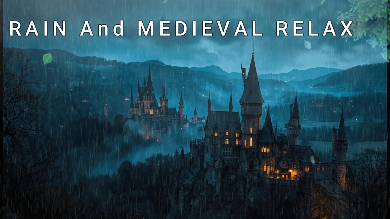Medieval Celtic Music With Rain - Gentle Fantasy Ambience | Relaxation, Focus & Calm Mind #01