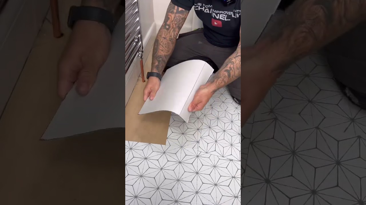 How To Cut Vinyl Tiles Like A Pro #diy #shorts