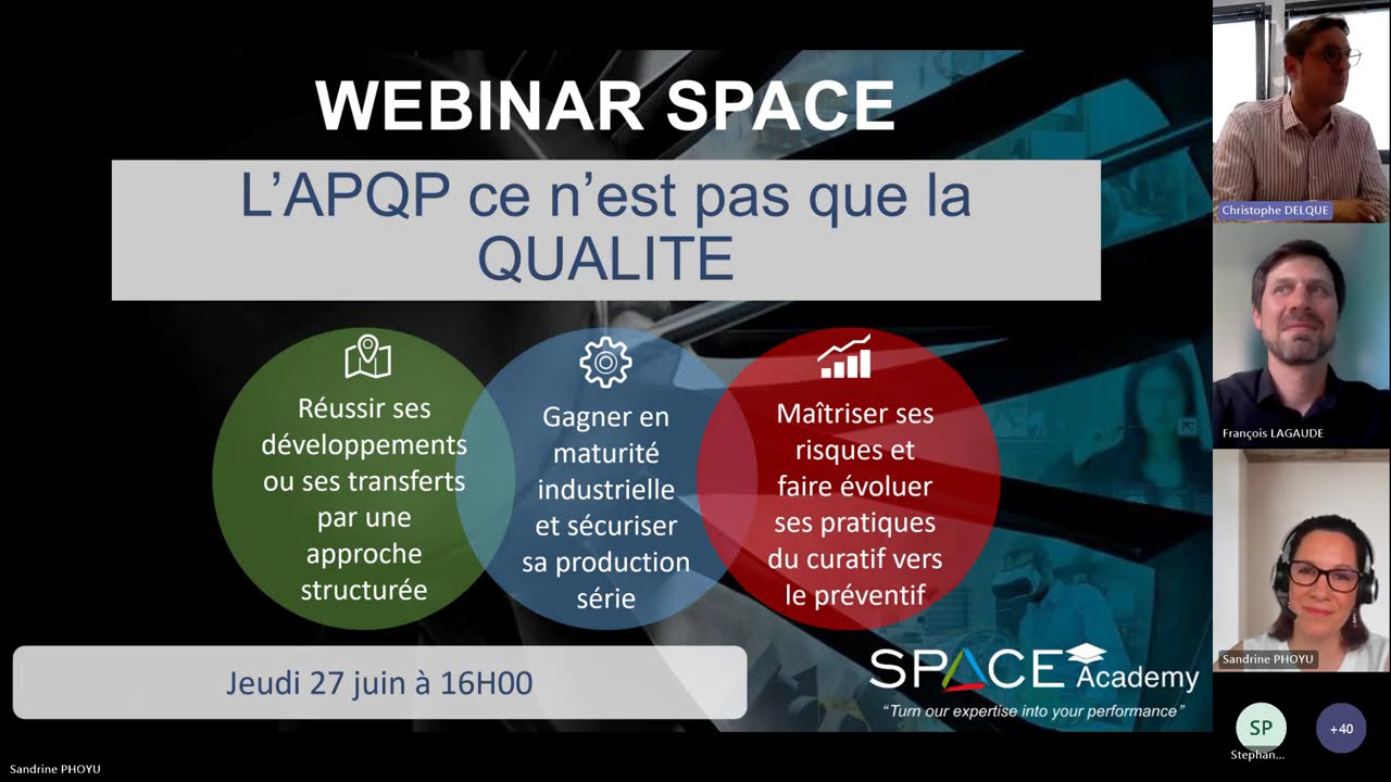 Webinaire SPACE Aero : L'APQP ce n'est pas que la QUALITE