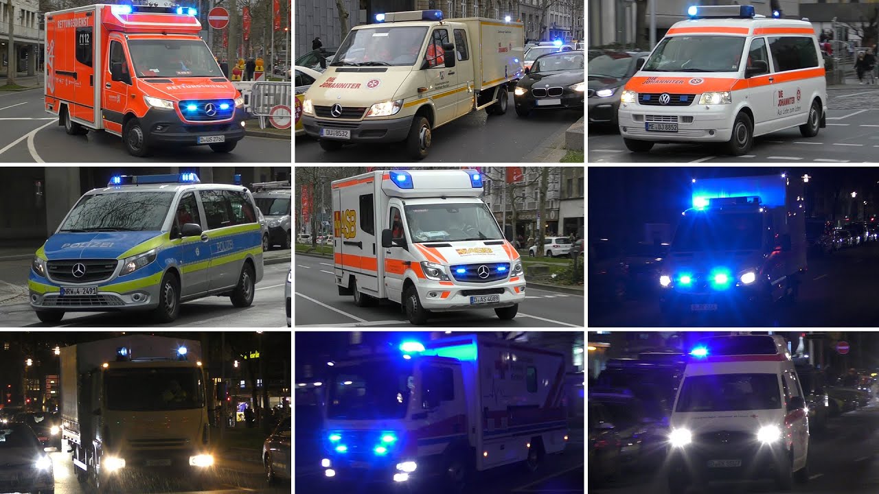 [GW-SAN, BtLKW, uvm.] Gro&szlig;einsatz Weiberfastnacht in D&uuml;sseldorf | Einsatzfahrten