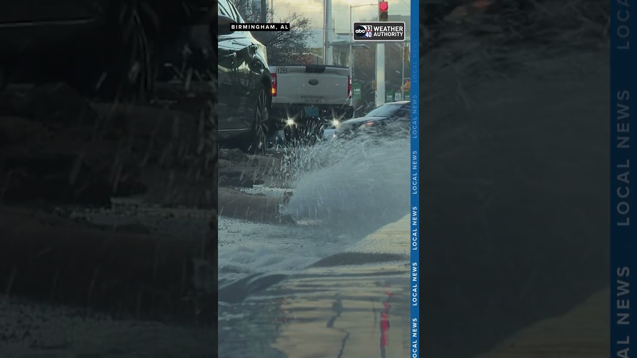 A Freeze Caused a Main Water Break in Birmingha,m, AL on Thursday #alabama #winterweather #reels