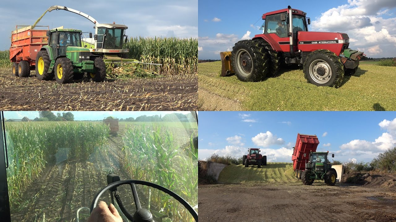 Mais hakselen en inkuilen met Claas Jaguar 860, 3 John Deere 6900 en Case IH 7110 Magnum (2022)