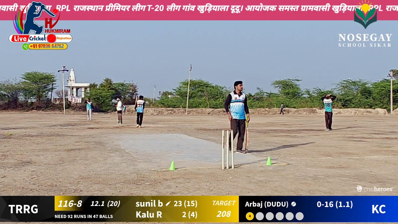 khudiyala challengers 🆚 Rajesh riya 
1st quarter final 
Rajasthan premier league RPL–1 Khudiyala