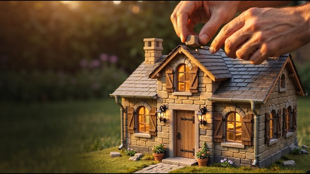 Building a Miniature Luxury Stone Castle from Scratch | Hyper-Realistic Construction Timelapse (8K)