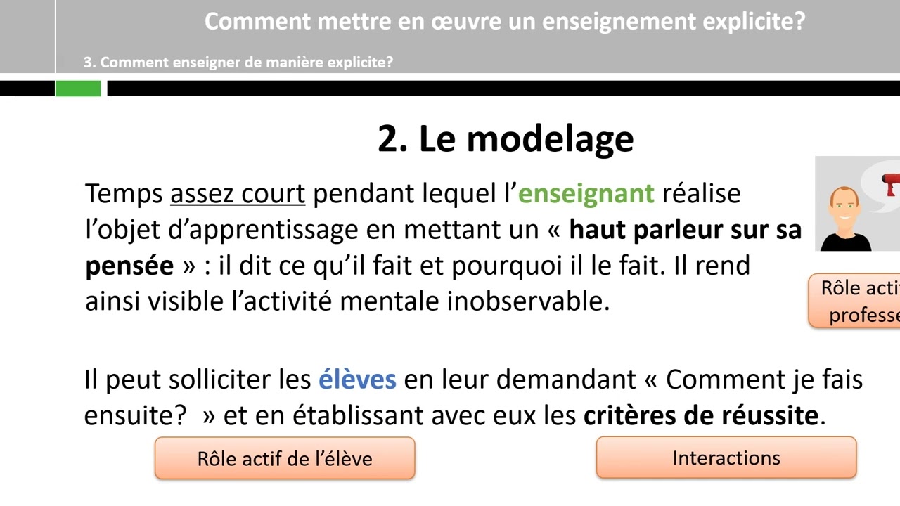 Vidéo à l'attention des enseignants - Comment enseigner de manière explicite?