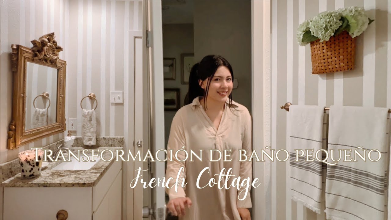 Transformación de Baño pequeño con el mínimo de presupuesto | Cottage French 🦢| Ana Quintero