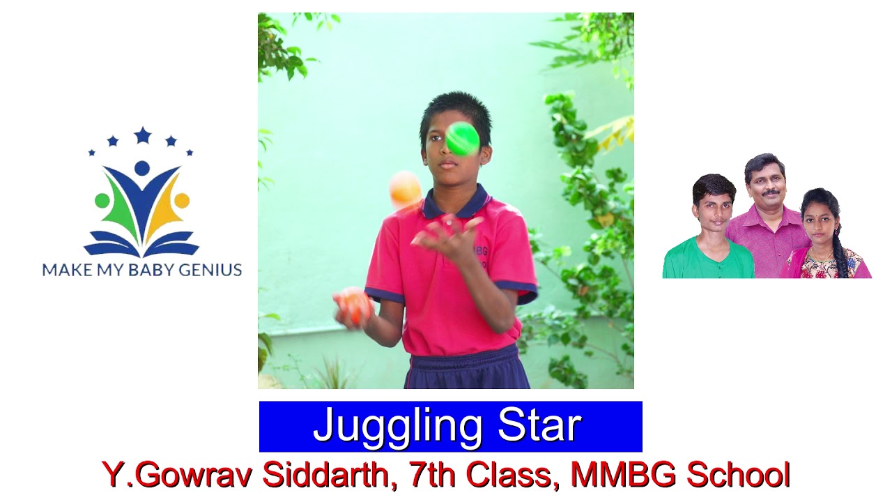 MMBG School || 7th Class Student Gowrav Siddarth Juggling with Three Balls