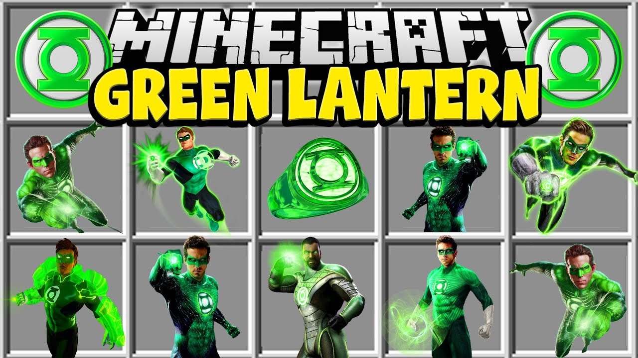 Minecraft GREEN LANTERN MOD | BECOME THE GREEN LANTERN AND USE HIS POWERS!!