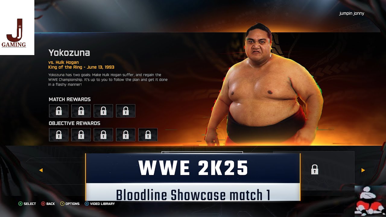 WWE 2K25 Showcase match 1, выполните все задания: Йокодзуна против Халка Хогана, Король ринга