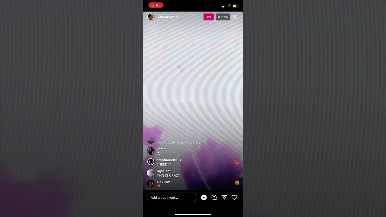 Ken Carson IG Live 12/11/22