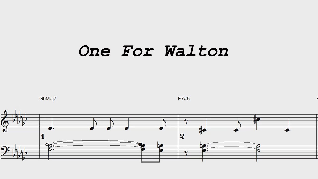 One For Walton - ModJazz - Piano sheet music