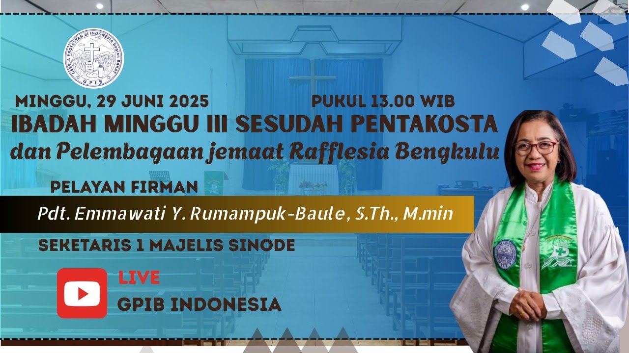 Ibadah Pelembagaan GPIB Jemaat RAFFLESIA, BENGKULU | LIVE EVENT