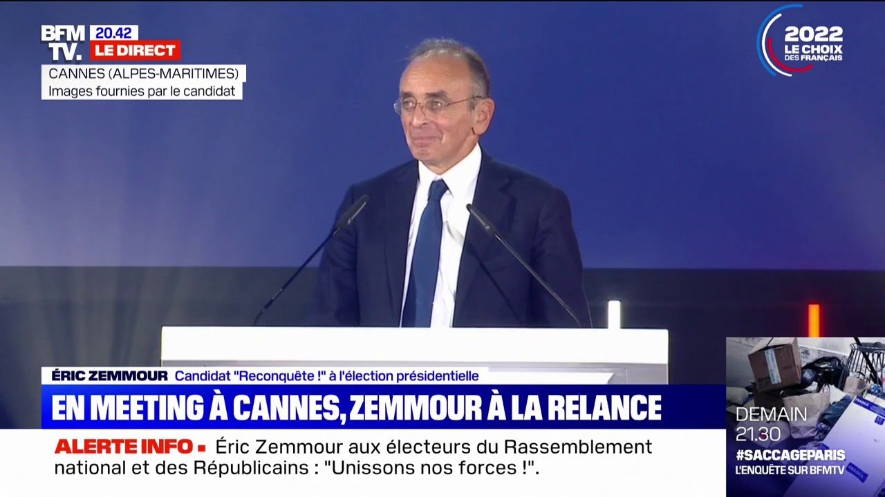 Le meeting d'Eric Zemmour &agrave; Cannes en int&eacute;gralit&eacute;