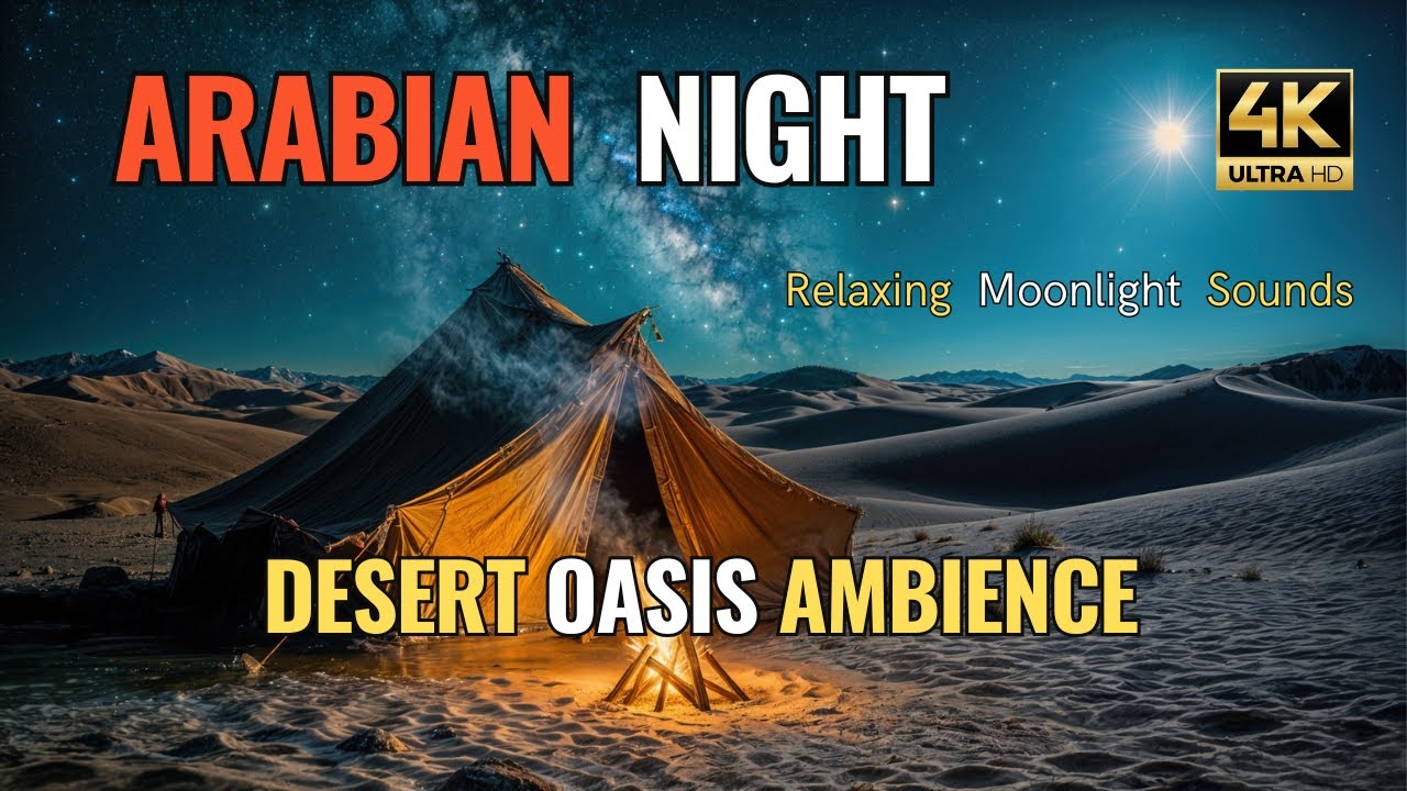 Magical Arabian Night Ambience 2026 🌙 | Desert Oasis Sounds for Sleep & Relaxation (4K)