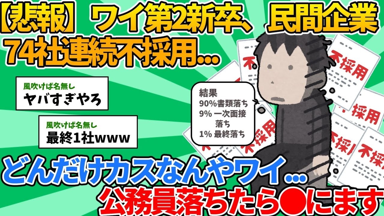 【作業用BGM・総集編】ワイ第2新卒、民間企業74社連続不採用...【ゆっくり解説】
