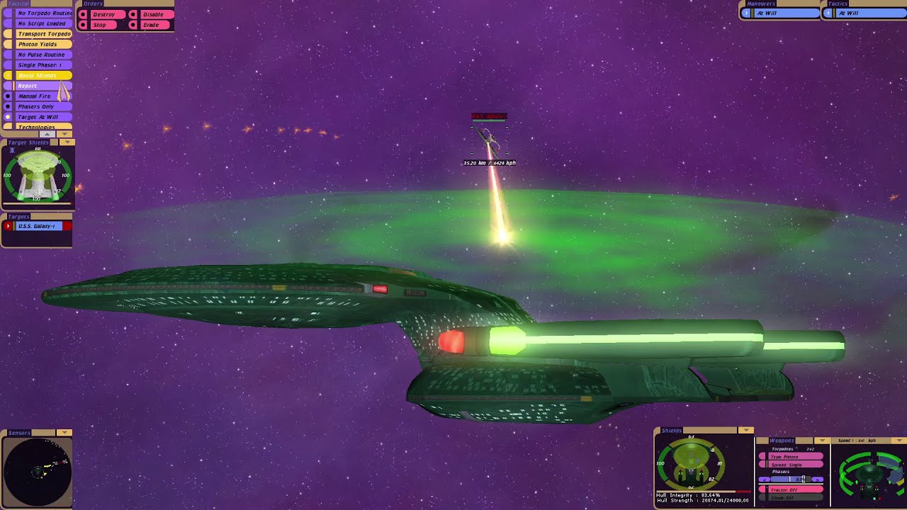 Romulan Galaxy vs USS Galaxy | KM | Star Trek Bridge Commander