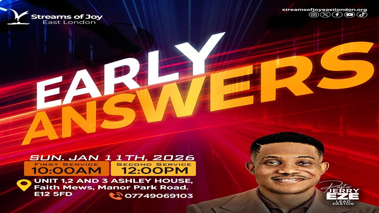 EARLY ANSWERS - DIVINE SPEED || SUNDAY SERVICE || 11TH JANUARY 2026.