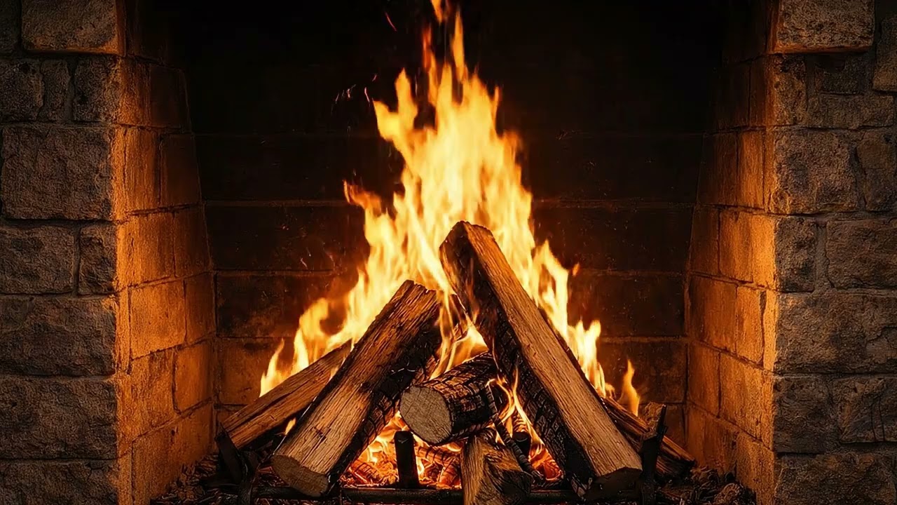 3 Hours Relaxing Music 🔥 Cozy Fire Ambience for Sleep & Meditation (4K)